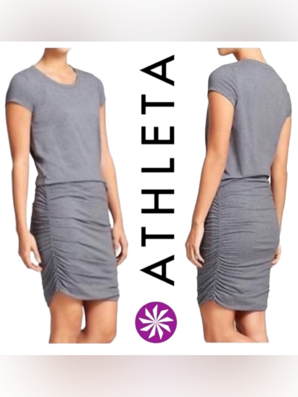 Athleta Topanga T-shirt dress dark grey heather women’s S